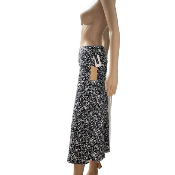 NWT Halogen black white print midi skirt size XS - Picture 2 of 11